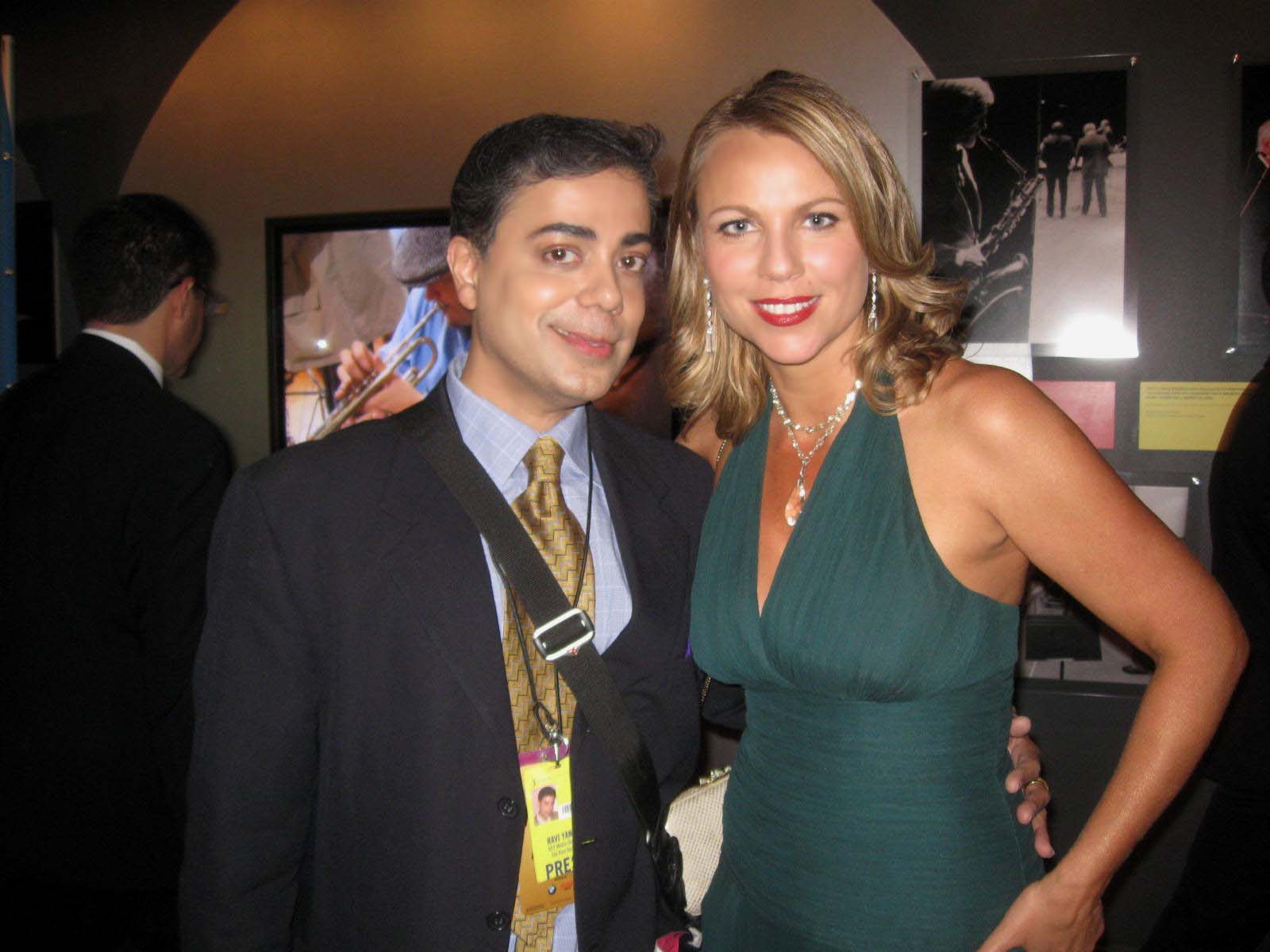 The beautiful CBS reporter Lara Logan poses with Ravi Yande at the NY Emmys...