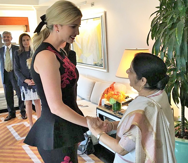 Ivanka meets Sushma Sept 18 2017 UN - Sushma Swaraj: India Loses Powerful Politician,Lawyer & Astute Negotiator