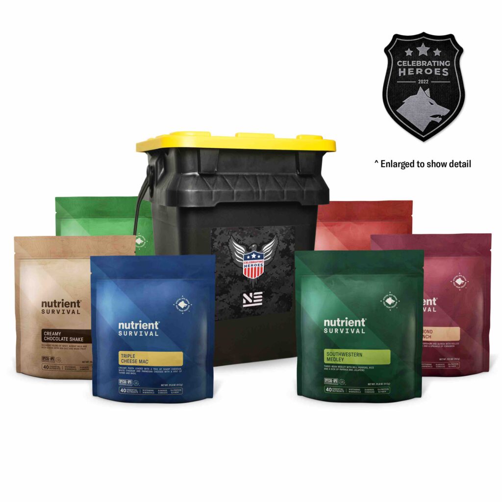 NutrientSurvivalCelebratingHeroesBucket 1024x1024 - Nutrient Survival® Creates Special Commemorative Food Buckets For Celebrating Heroes Event