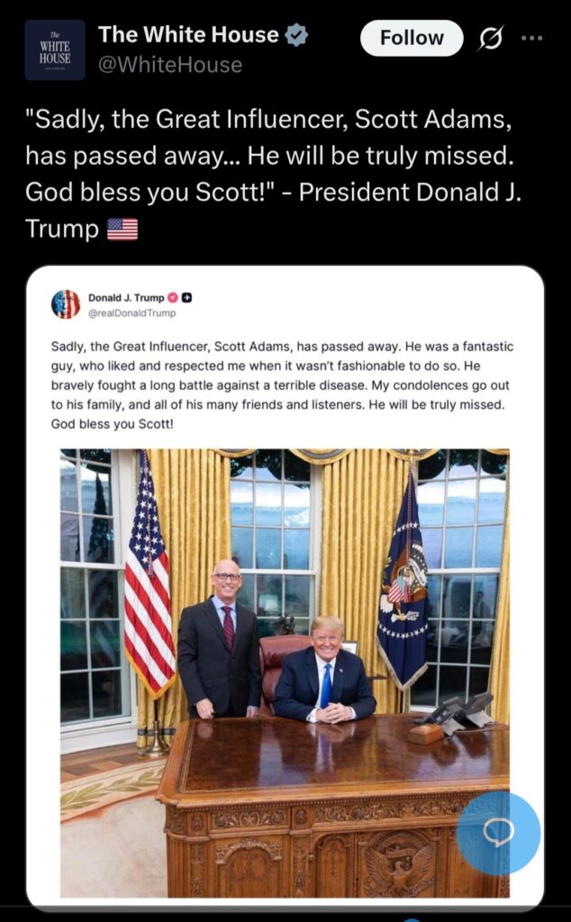 Screenshot 20260114 144642 Chrome 634x1024 - Scott Adams, Globally Renowned Author and Brilliant Creator of 'Dilbert' Dies at 68.